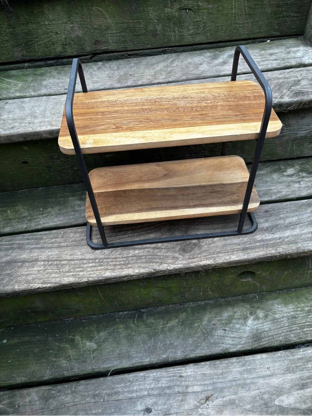 Two-Tier Wood Serving Tray, 14.29